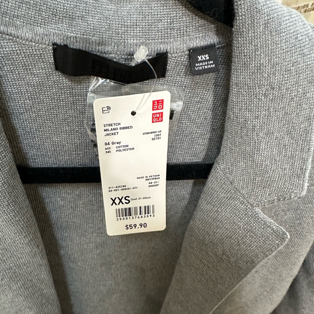 NWT uniqlo milano ribbed jacket blazer